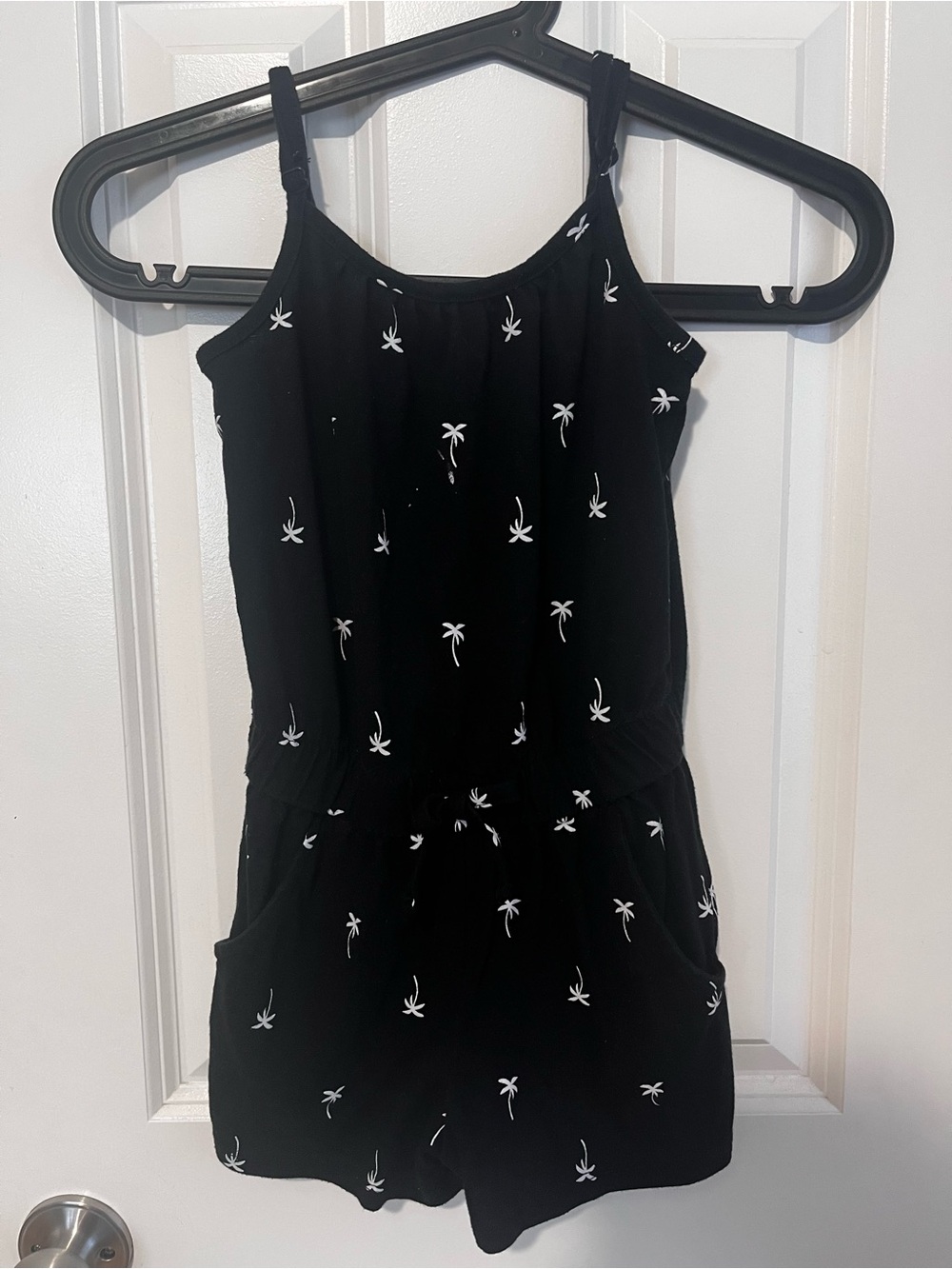 Cat & Jack Black Palm Tree Print Girls' Romper